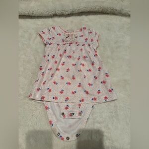 Pink Floral Baby Dress/Bodysuit